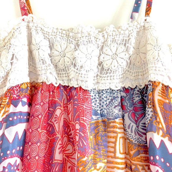 Devotion Pink Floral Silk & Lace Maxi Dress One Size - Picture 9 of 14